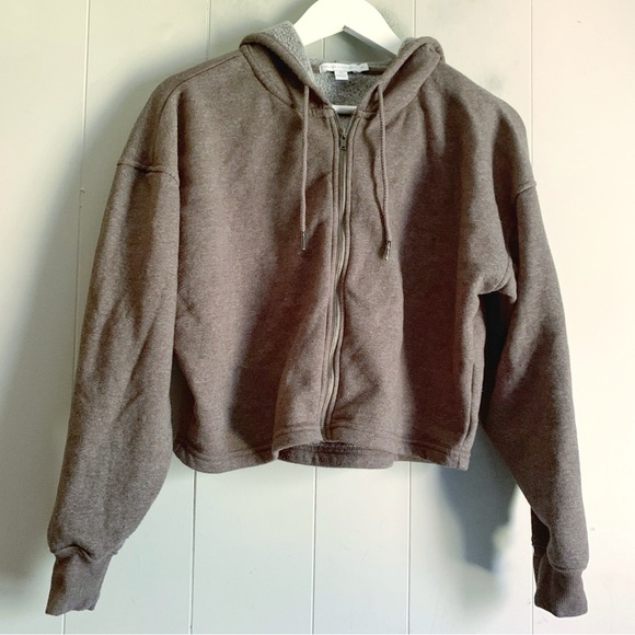 Threads 4 Thought SemiCrop Hooded Sweatshirt Tan XS - Picture 1 of 3